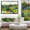 Designart - Green Mountains Watercolor - Landscape Painting Canvas Print in Black Frame